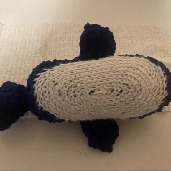 Blue crochet shark stuffed animal - Picture 3 of 4